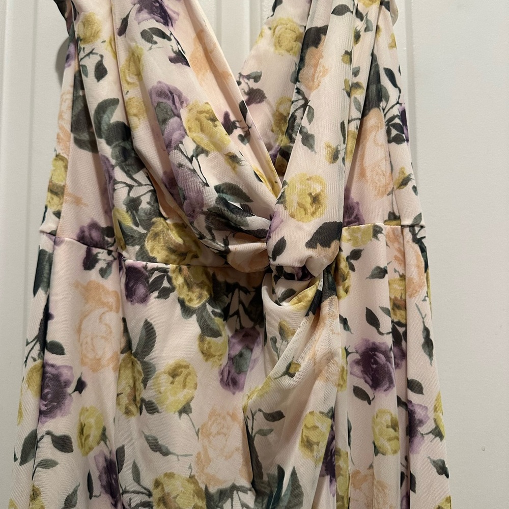 Abercrombie & Fitch Floral Maxi Dress - Cream, Yellow, Purple